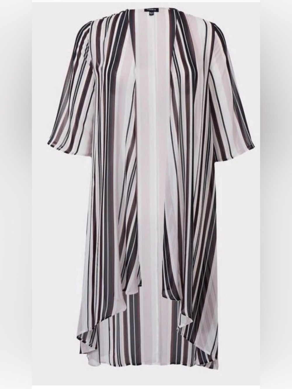 Philosophy Chiffon High-Low Kimono Striped Great Condition